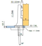 BLUM 75T4200 závěs, polonaložený, vrtané sklo, 94° (12081)