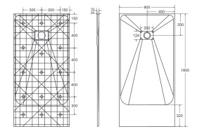 BESCO - Obdélníková sprchová vanička VEXO - černá - Barva - Černá , Nožičky k vaně - Bez nožiček, Rozměr A - 180, Rozměr B - 90 VEXOOBD1890B