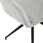 Židle jídelní, krémová látka, noha černý kov, otočný mechanismus 360°