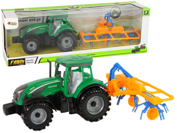 Mamido Traktor s rozmetačem sena třecí pohon zelený