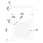 INVENA - Sprchová vanička čtverec 90 x 90, 16, bez sifonuAK-80-K93-P