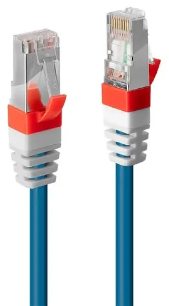 Lindy Cat6A S/FTP PIMF modrý 1m / Patch kabel / LSZH / RJ45-RJ45 / 10Gbit (45374)