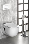 SAPHO - BRILLA CLEANWASH závěsná WC mísa s bidetovou sprškou, Rimless, 36,5x53cm, bílá 100612
