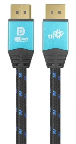 TB Touch DisplayPort 2.1 opletený kabel / Video kabel / DisplayPort - DisplayPort / 2 m / zlacené konektory (AKTBXVDMDP2120N)