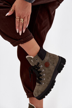 Zateplené dámské trapery na platformě tmavě zelené Zaraine 39