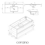 CERANO - Koupelnová skříňka Carole + keramické umyvadlo Todo - dub medový - 101x50x46,5 CER-476342