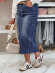 Džínová midi sukně s rozparkem MERITTA navy blue FashionStreet CY0482 XXL
