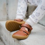 Dětské barefoot sandály CRAVE SHELLWOOD Cognac, hnědá - 30