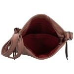 Módní dámská koženková crossbody kabelka Evelyne, starorůžová