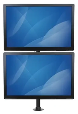 StarTech Vertikální stojan pro 2 monitory černá / Držák pro monitor / do 27" / nosnost 10 kg / náklon -45° až 45° (ARMDUALV)