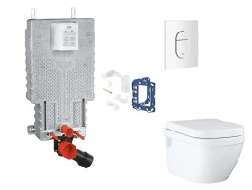 GROHE - Uniset Set předstěnové instalace, klozetu, sedátka SoftClose, tlačítka Arena Cosmopolitan a sady pro vhazování tablet, alpská bílá SANI15BB3124