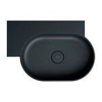 OMNIRES - OVO M+ umyvadlo na desku/závěsné - levé, 64 x 44 cm, black lava mat; OVO645UWLBLV