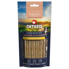 ONTARIO Žvýkací pamlsek Protein slanina / Točená tyčinka / 10 ks / 12,7 cm (214-856357)