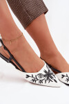 Dámské sandály s výšivkou na ploché Černé Grelia 40