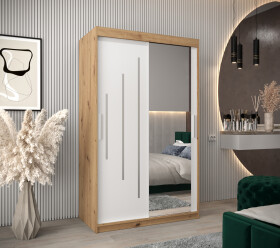 Šatní skříň Abi Y2 Barva korpusu: Dub artisan, Rozměry: 120 cm, Dveře: Bílá