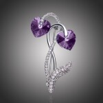 Brož Swarovski Elements Vitalia Purple - květina, Fialová