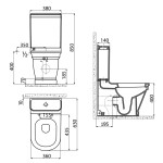 SAPHO - ANTIK WC kombi, spodní/zadní odpad, bílá WCSET08-ANTIK