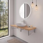CERANO - Deska pod umyvadlo Navira Pro + 2 konzole pod desku - dub medový - 100x46x3,6 CER-606084