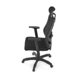 Židle kancelářská, nastavitelný podhlavník, potah černá síťovina mesh, mechanika permanent kontakt