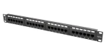 Lanberg 19" 24 portů černý / Patch panel / 1U / CAT.5E / UTP (PPU5-1024-B)
