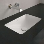 VILLEROY & BOCH - Loop&Friends Umyvadlo 52x35 cm, s přepadem, bez otvoru pro baterii, CeramicPlus, Stone White 4A5600RW