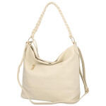 Moderní dámská koženková kabelka na rameno Bonnie, béžová