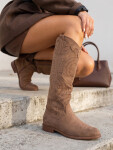 Dámské kovbojské boty s prolamovaným vzorem, světle hnědé, FashionStreet ZY1468 37