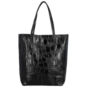 Módní dámská kožená kabelka na rameno Naysa, černá