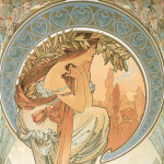 Nástěnný kalendář poznámkový 2027 Notique Alfons Mucha, 20 x 20 cm