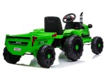 Mamido Dětský elektrický traktor s vlečkou T1 zelený