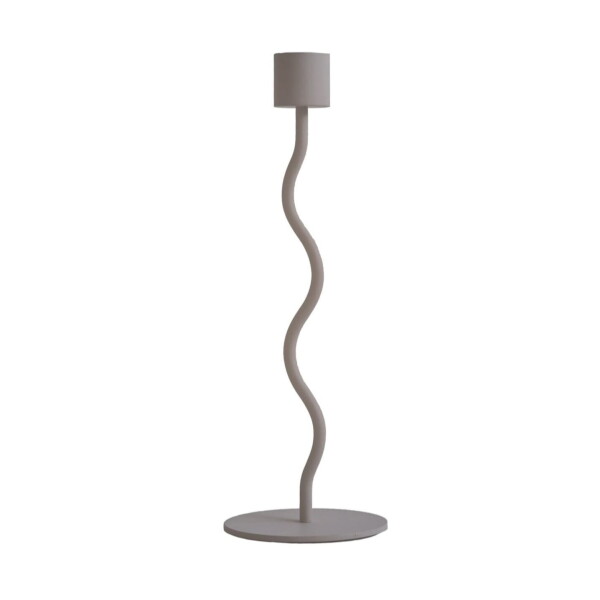 COOEE Design Kovový svícen Curved Taupe 23 cm, béžová barva, kov