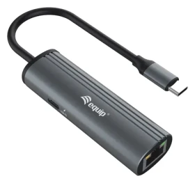 Equip USB-C - LAN adaptér černá / USB-C adaptér / Gigabit Ethernet / PD 100W / 0,15 m (133486)
