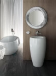 Laufen - Il Bagno Alessi One Volně stojící umyvadlo 530x530x900 mm, bez otvoru pro baterii, s LCC, bílá H8119724001091