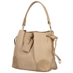 Módní dámská koženková kabelka na rameno Linna, béžová