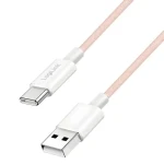 LogiLink USB-A - USB-C růžová / Nylonový kabel / USB 2.0 / 60 W / 0,5 m (CU0323)