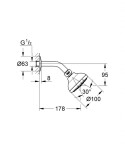 GROHE - Tempesta New Hlavová sprcha, 3jet, chrom 26088001