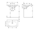 GEBERIT - Acanto Umyvadlo 75x42 cm, otvor pro baterii, s přepadem, bílá 500.632.01.2