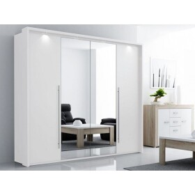 Šatní skříň Brema Barva korpusu: Bílá, Rozměry: 255 cm