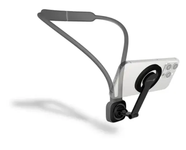 CONNECT IT MagSafe POV šedá / Magnetický držák pro telefon na krk / MagSafe / 17 magnetů / hliník + silikon (CFF-6020-GY)