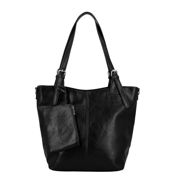 Stylová dámská koženková kabelka na rameno Lucida, černá