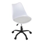 Židle kancelářská, bílá plastová skořepina, sedák bílá látka, kovový kříž