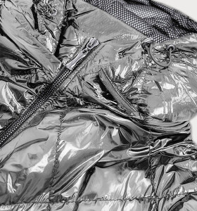 Stříbrná lesklá prošívaná dámská bunda model 16148171 Silver S'WEST