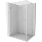 MEXEN/S - Lunar-B sprchový kout dveře křídlové levá 90 x 80, transparent, nikl kartáčovaný 832-090-080-97-00-L