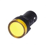 Signální LED světlo 22mm - žluté, 12~24V AC/DC