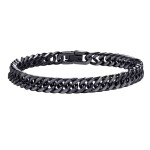 Pánský ocelový náramek Miami Cuban Black 8 mm, Černá 19 cm