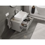 MEXEN/S - Rivel koupelnová skříňka pod umyvadlo 90 cm s deskou, 2 zásuvky, reliéf , šedá mat 91A20-09047-2-BFFC62