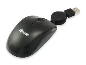 Equip Cestovní myš s vysouvacím kabelem / Myš / USB-A / 1000 DPI / 3 tlačítka / oboustranná / černá (245103)