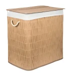 G21 Koš na prádlo ratanový design, bílá / Koš na prádlo / 150 l / s rozdělovači (KPG21RAT2NW)