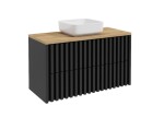 Koupelnová skříňka s dubovou deskou SAT Delano 100x56x46 cm černá mat DELANO100ZCDE DELANO100ZCDE