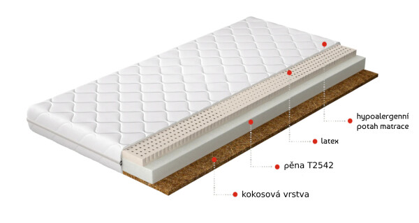 Matrace Mokka Rozměr: 140 x 200 cm, Potah: Hypoalergenní potah